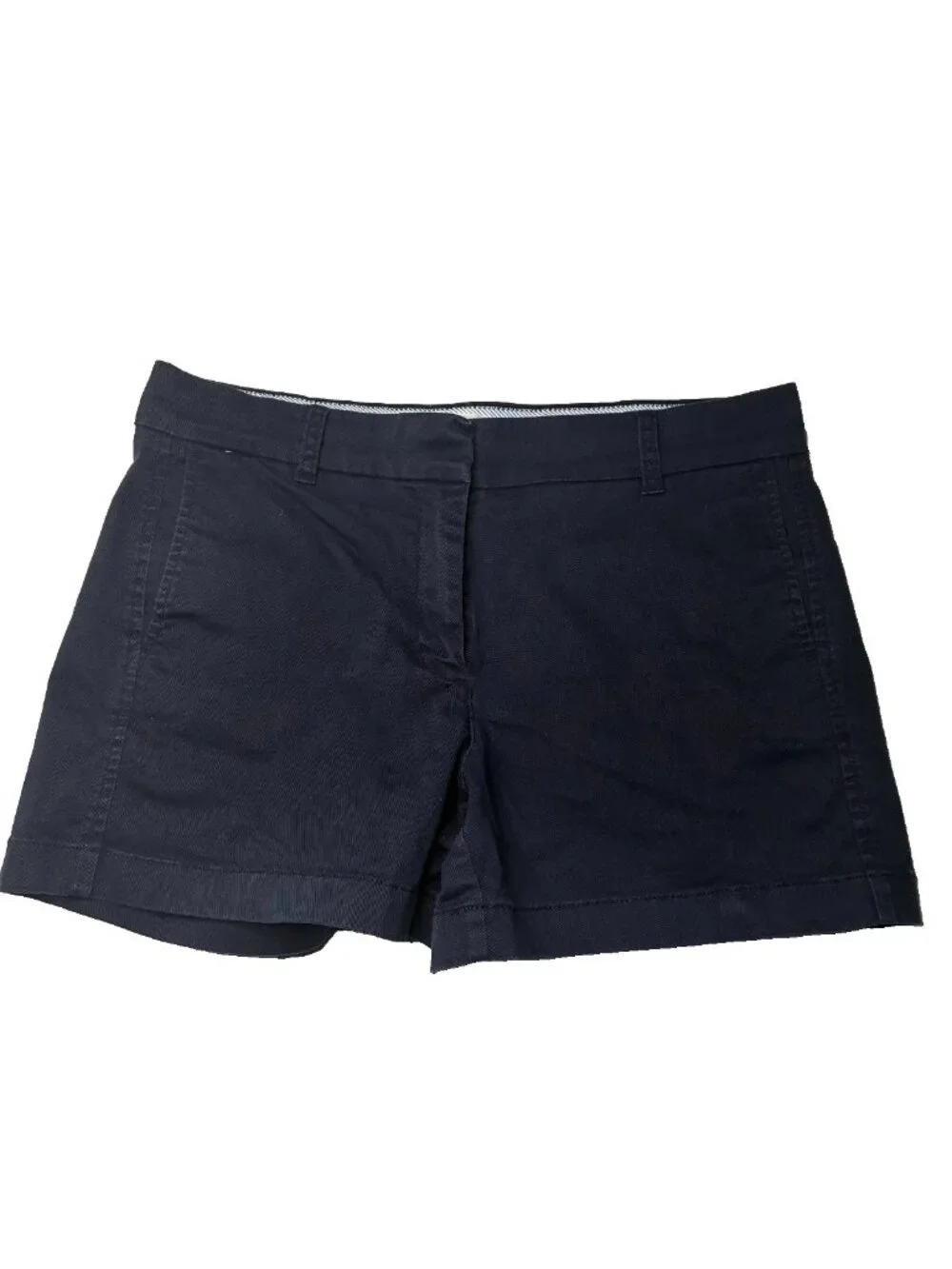 J. CREW Womens Chino Shorts US 6 Small Navy Blue Cotton Classic Luxury Nantucke